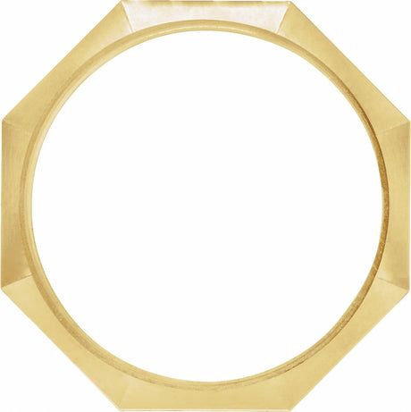 18K Yellow Gold 3 mm Geometric Octagon Band Size 6.5
