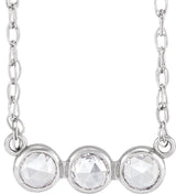 14K White 1/5 CTW Rose-Cut Natural Diamond 18" Necklace