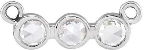 14K White Gold .07 CTW Rose-Cut Natural Diamond Necklace Center