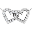 14K White Gold .05 CTW Lab-Grown Diamond Interlocking Heart Necklace Center