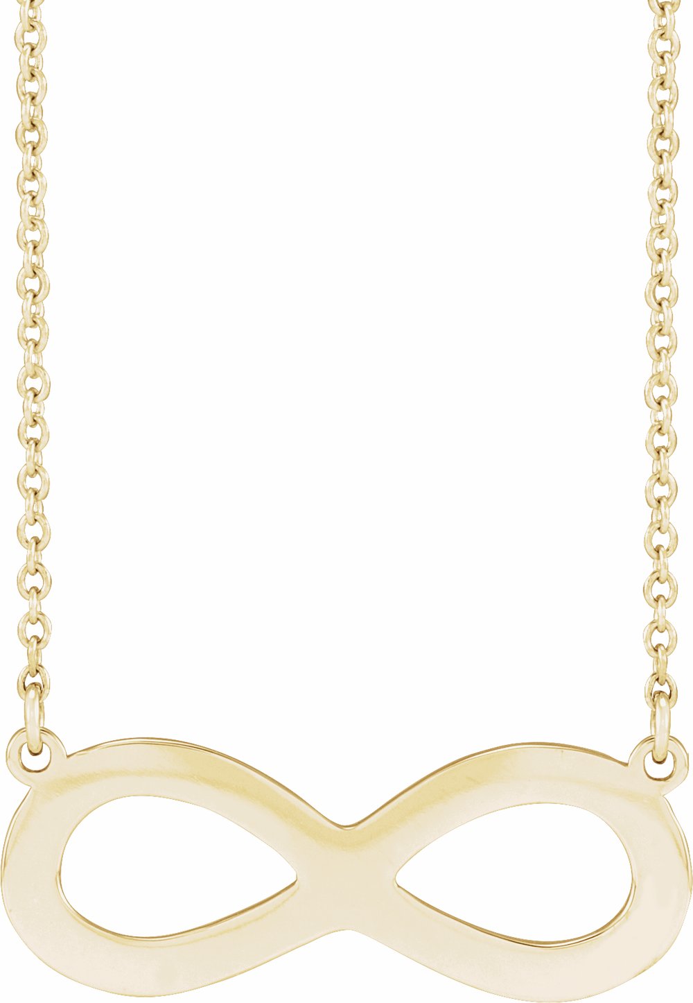 14K Yellow Gold Engravable Infinity Family 18" Necklace