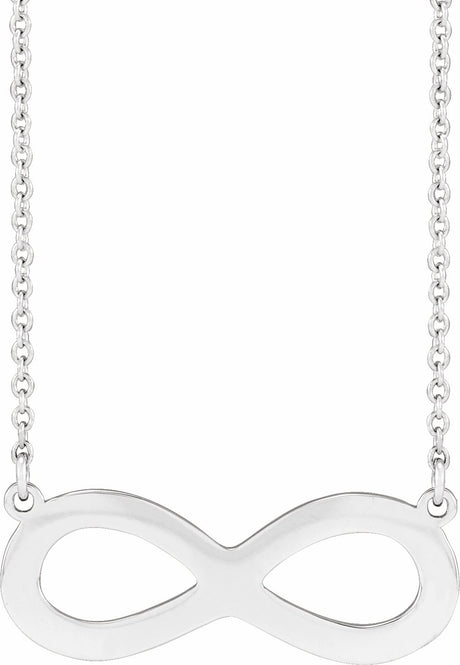 Sterling Silver Engravable Infinity Family 18" Necklace