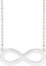 Sterling Silver Engravable Infinity Family 18" Necklace