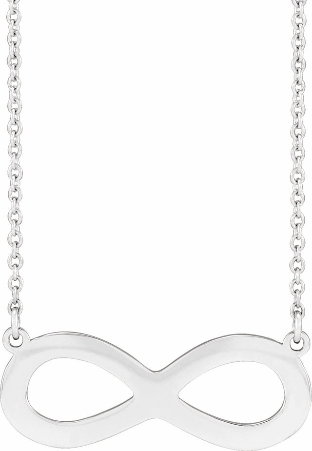 Sterling Silver Engravable Infinity Family 18" Necklace