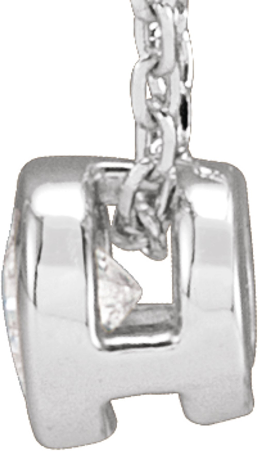 14K White Gold 1/10 CT Lab-Grown Diamond Bezel-Set 16-18" Necklace