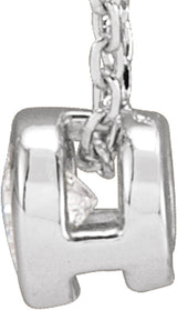 14K White Gold 1/10 CT Lab-Grown Diamond Bezel-Set 16-18" Necklace