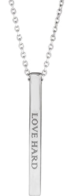 Sterling Silver Engravable Four-Sided Bar 16-18" Necklace