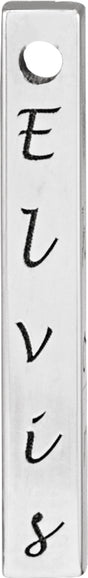 14K White Gold Engravable Four-Sided Bar Pendant