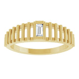 14K Yellow Gold 1/10 CT Natural Diamond Solitaire Ring