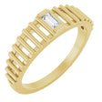 14K Yellow Gold 1/10 CT Natural Diamond Solitaire Ring