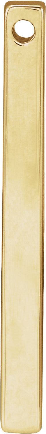14K Yellow Gold Engravable Four-Sided Bar Pendant