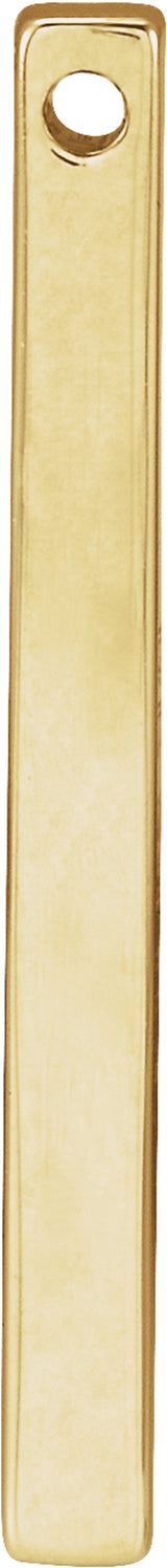 10K Yellow Gold Engravable Four-Sided Bar Pendant