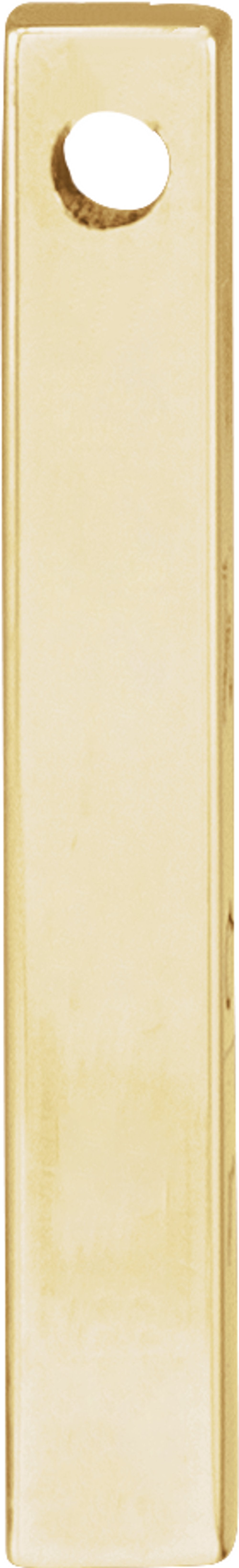 14K Yellow Gold Engravable Four-Sided Bar Pendant