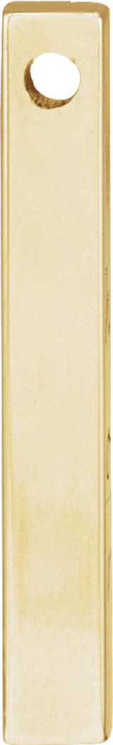 10K Yellow Gold Engravable Four-Sided Bar Pendant