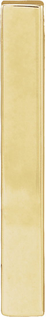 14K Yellow Gold Engravable Four-Sided Bar Pendant
