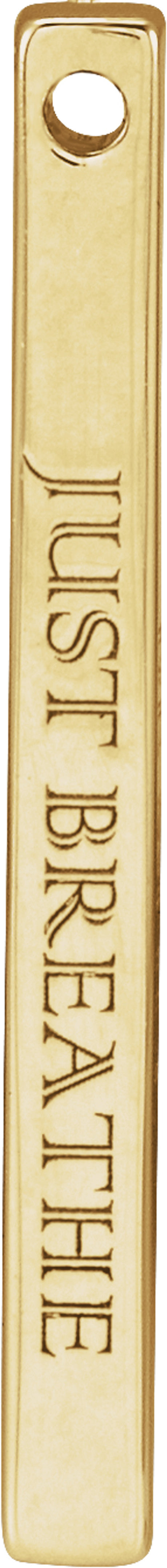 18K Yellow Gold-Plated Sterling Silver Engravable Four-Sided Bar Pendant