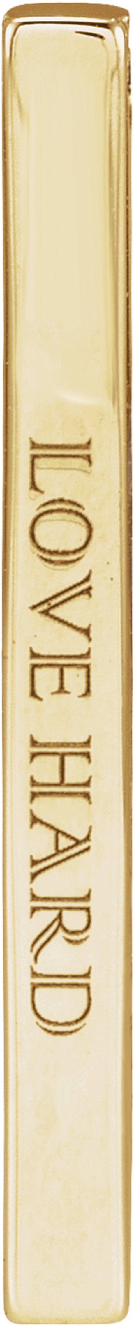 10K Yellow Gold Engravable Four-Sided Bar Pendant