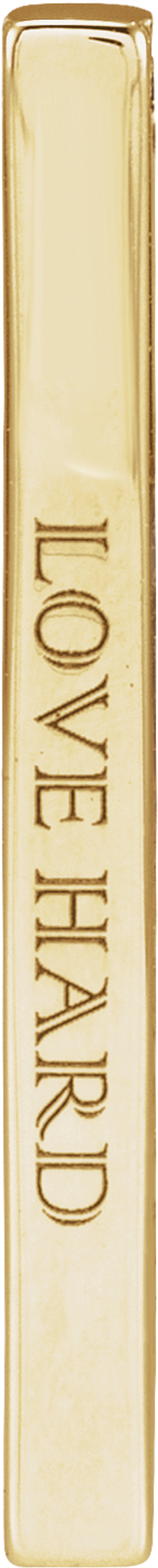 10K Yellow Gold Engravable Four-Sided Bar Pendant