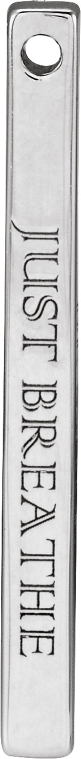 10K White Gold Engravable Four-Sided Bar Pendant