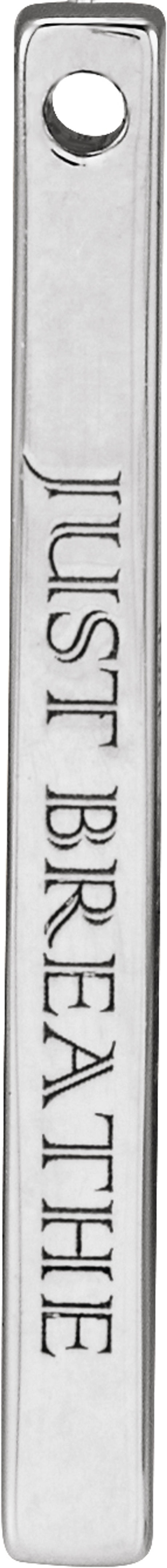 10K White Gold Engravable Four-Sided Bar Pendant