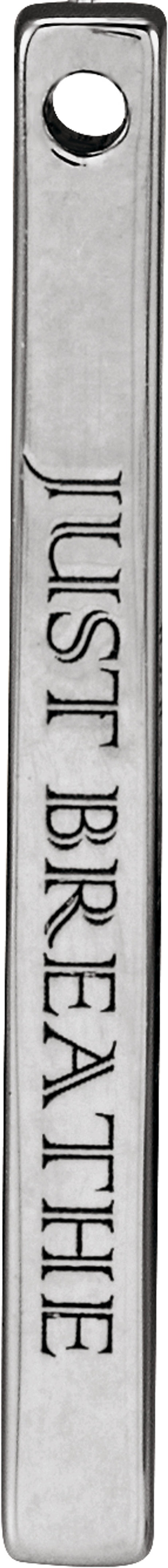 10K White Gold Engravable Four-Sided Bar Pendant