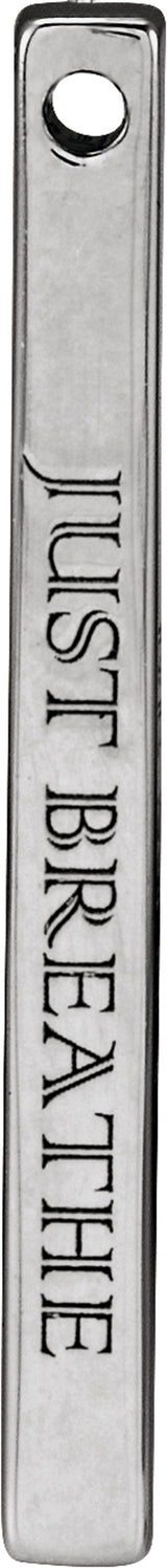 14K White Gold Engravable Four-Sided Bar Pendant