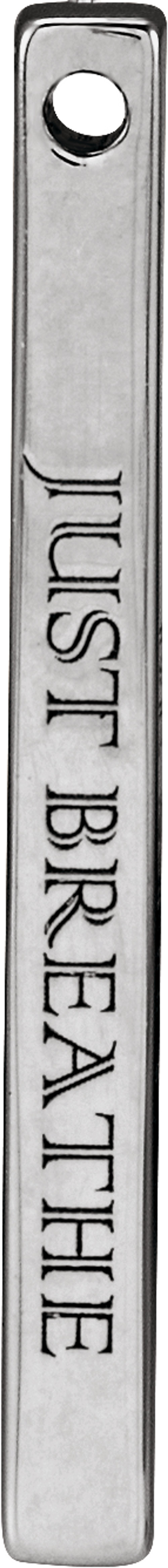 10K White Gold Engravable Four-Sided Bar Pendant