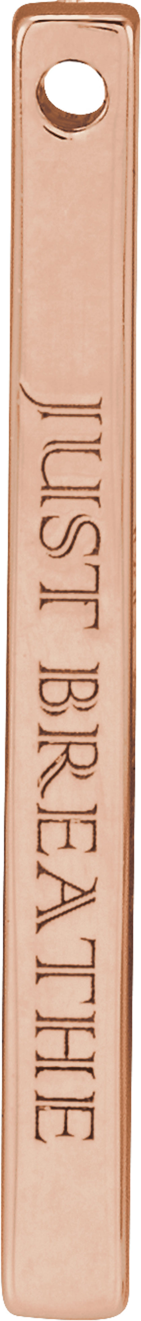14K Rose Gold Engravable Four-Sided Bar Pendant