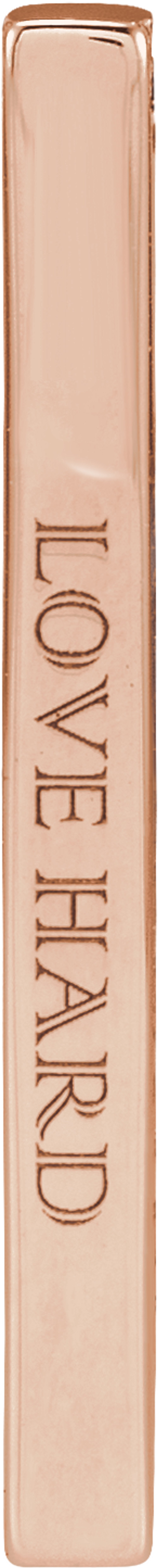 14K Rose Gold Engravable Four-Sided Bar Pendant