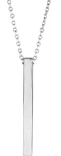 Sterling Silver Engravable Four-Sided Bar 16-18" Necklace