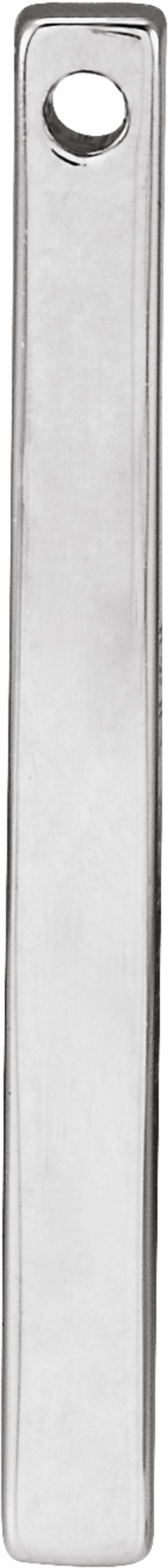 14K White Gold Engravable Four-Sided Bar Pendant