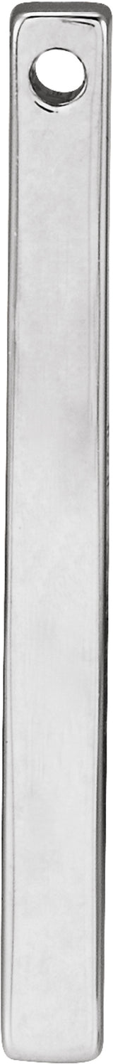 10K White Gold Engravable Four-Sided Bar Pendant