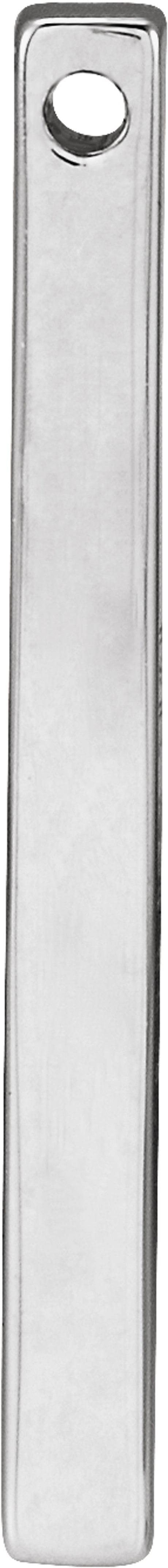 10K White Gold Engravable Four-Sided Bar Pendant