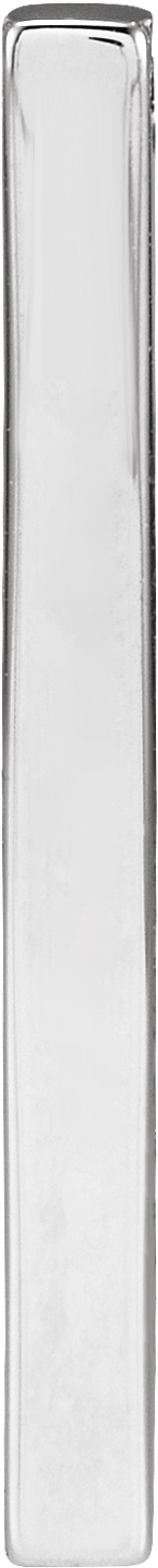 10K White Gold Engravable Four-Sided Bar Pendant