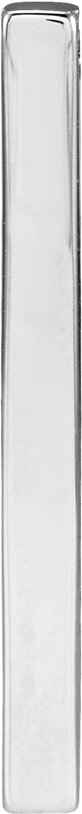 10K White Gold Engravable Four-Sided Bar Pendant