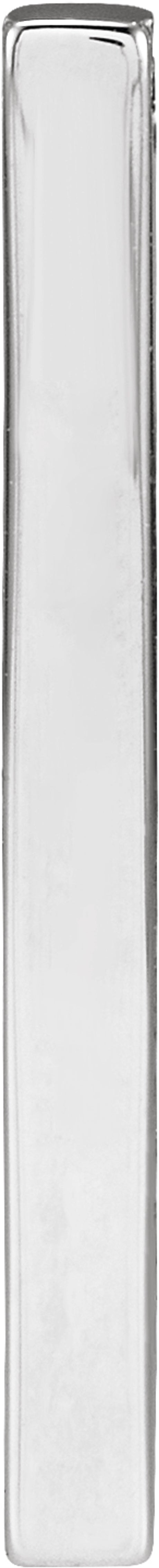 10K White Gold Engravable Four-Sided Bar Pendant
