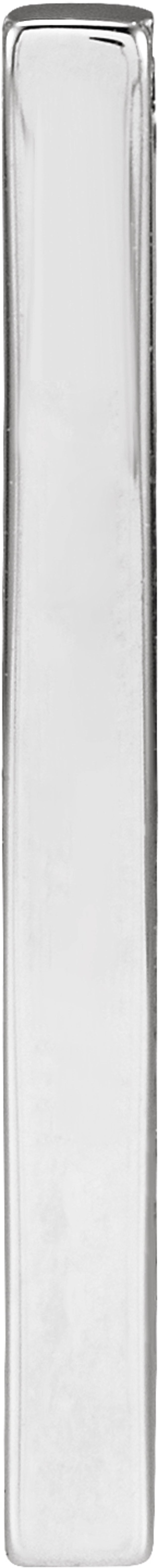 10K White Gold Engravable Four-Sided Bar Pendant