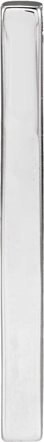 10K White Gold Engravable Four-Sided Bar Pendant