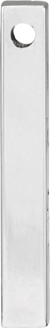 14K White Gold Engravable Four-Sided Bar Pendant