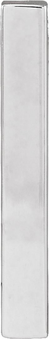 14K White Gold Engravable Four-Sided Bar Pendant