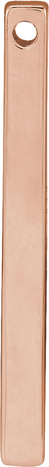 14K Rose Gold Engravable Four-Sided Bar Pendant