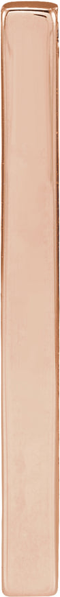 14K Rose Gold Engravable Four-Sided Bar Pendant