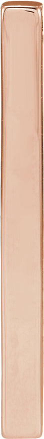 14K Rose Gold Engravable Four-Sided Bar Pendant