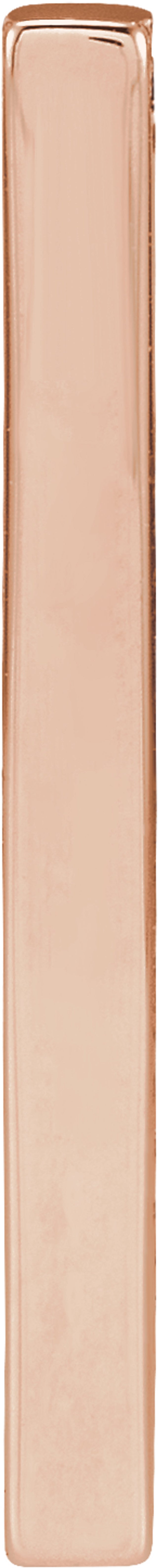 14K Rose Gold Engravable Four-Sided Bar Pendant
