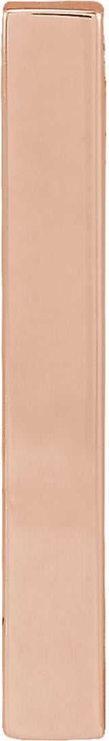 14K Rose Gold Engravable Four-Sided Bar Pendant