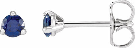 Platinum 3 mm Natural Blue Sapphire Earrings