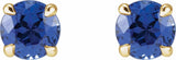 14K Yellow Lab-Grown Blue Sapphire Earrings