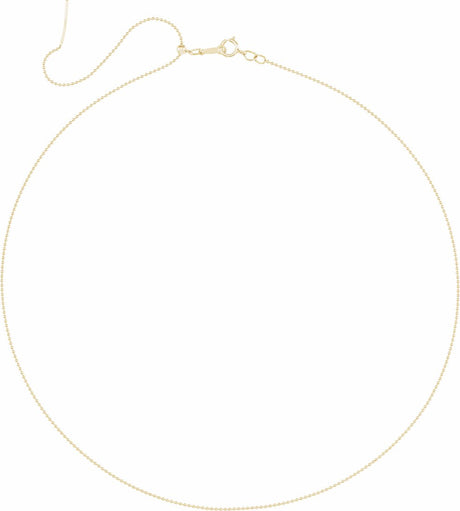 14K Yellow Gold 1 mm Adjustable Threader Bead 16-22" Chain