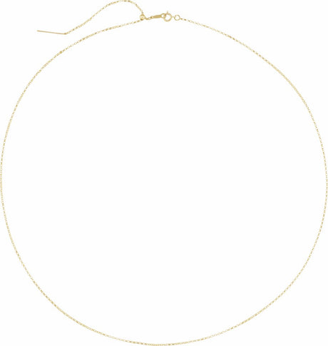 14K Yellow 1 mm Adjustable Threader Rolo Bead 6-8" Chain
