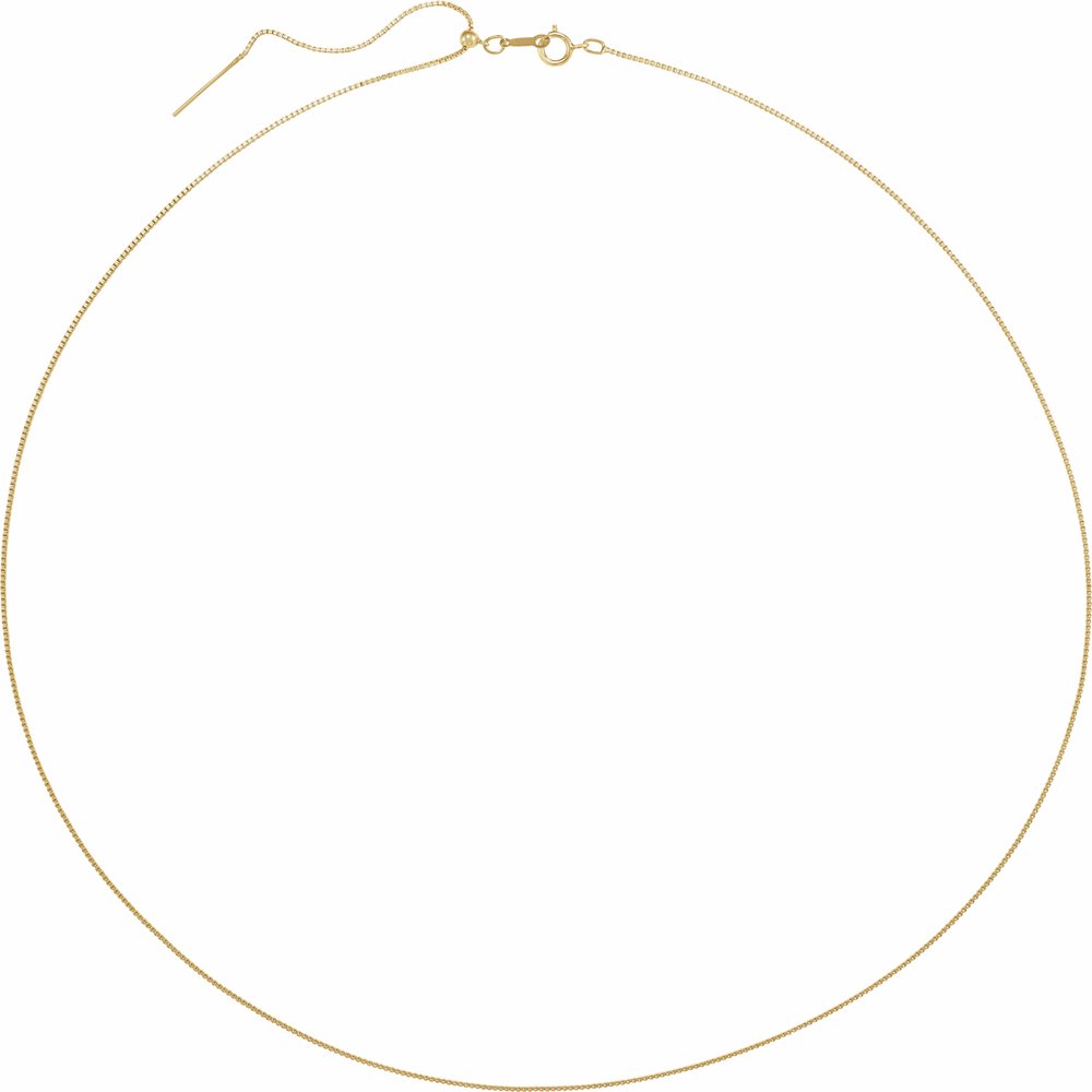 14K Yellow Gold-Filled 1 mm Adjustable Threader Box 16-22" Chain